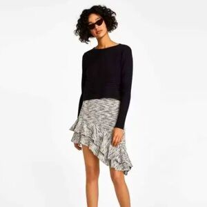 NWT Zara Asymmetrical Ruffle Skirt